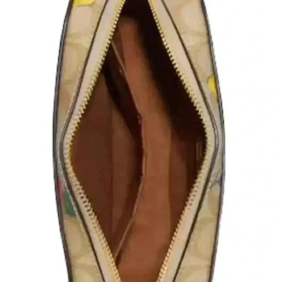 Coach Mini Camera Bag in Signature Canvas w/ Dreamy Veggie Print and Yellow Trim - Picture 7 of 8